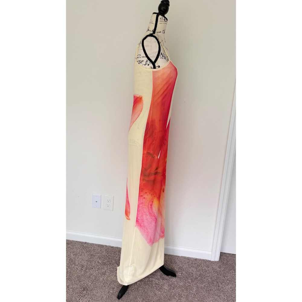 Peppermayo Pink Lily Floral Mesh Maxi Dress Cream Bodycon NWT Size US 6 Summery - Picture 16 of 16